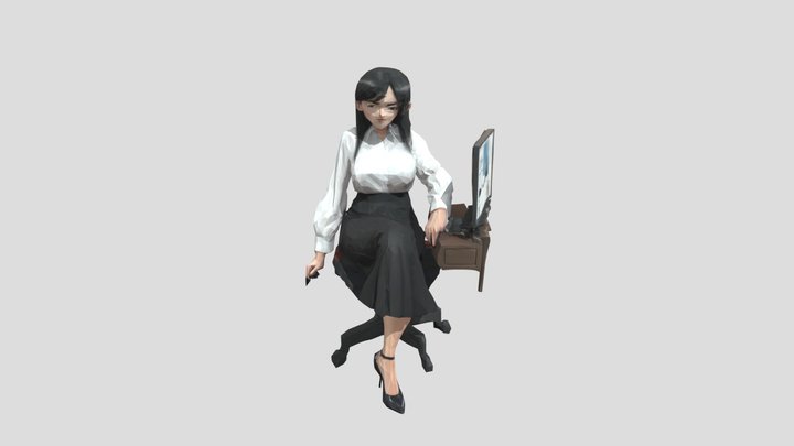 anime teacher 3D Model