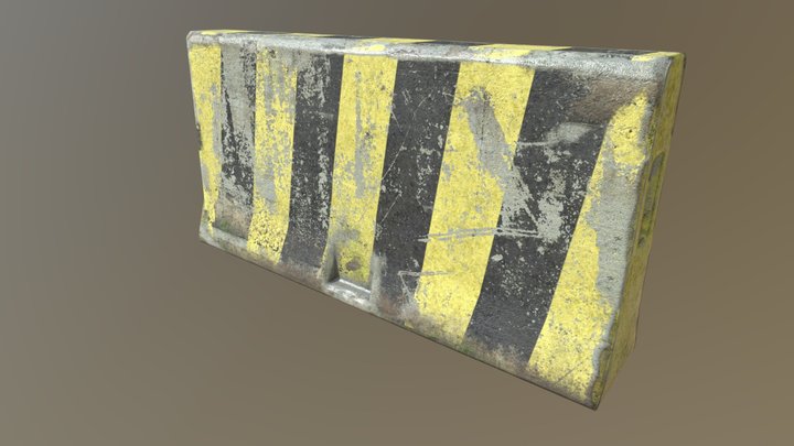 Concrete Barrier 3D Model