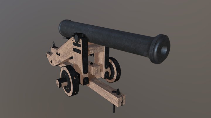 Kasematten-Kanone Bundesfestung 3D Model