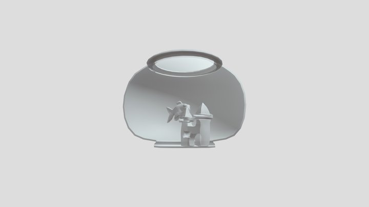 fish bowl and decoration 3D Model