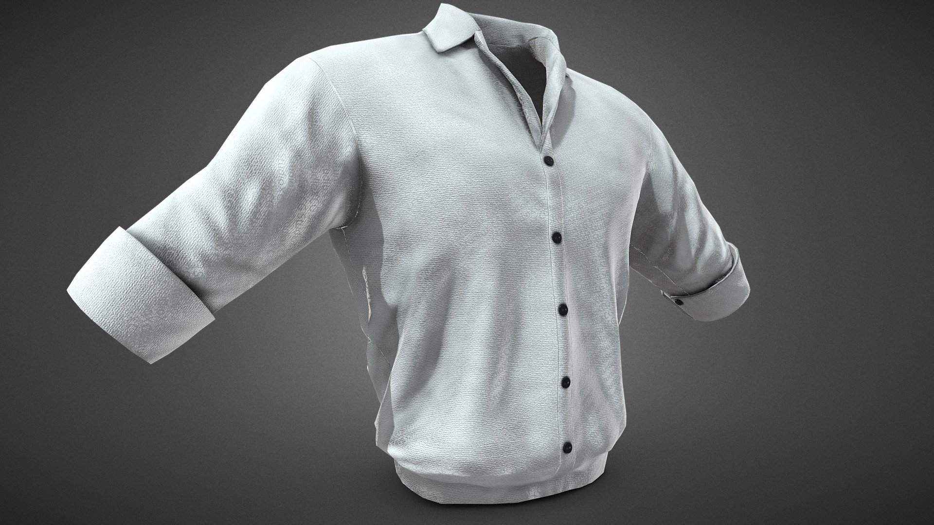 White Suit Shirt Rolled Sleeve - 3D model by CG StudioX (@CG_StudioX)  [d36e871]