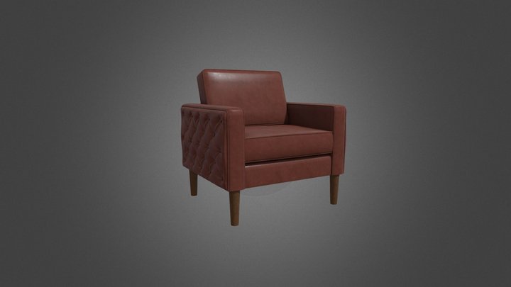 Embassy Chair Saddle Brown Leather 3D Model