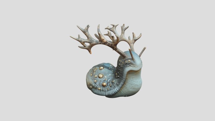 Fantasy Horned Slug 3D Model