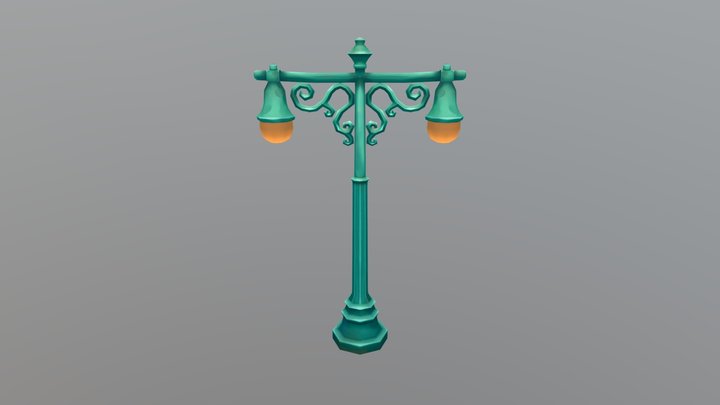 Stylized Lamppost 3D Model