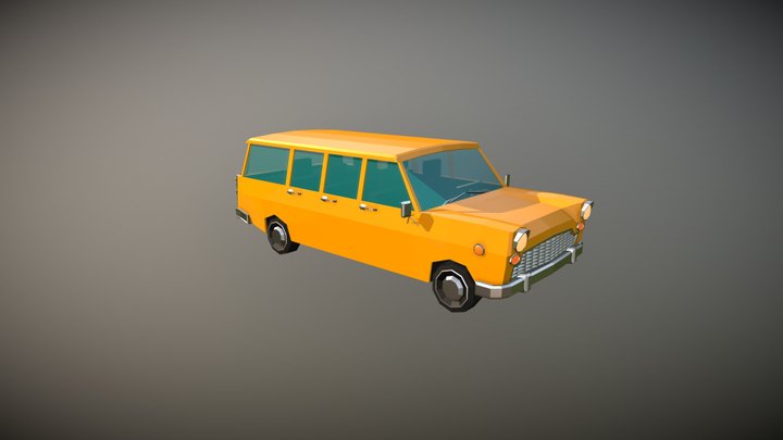 Low Poly Station Wagon 01 3D Model