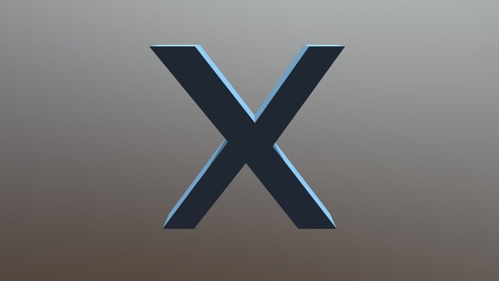 Blue Multiply Sign 3D Model