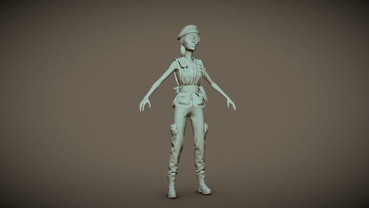 Female Mercenary 3D Model