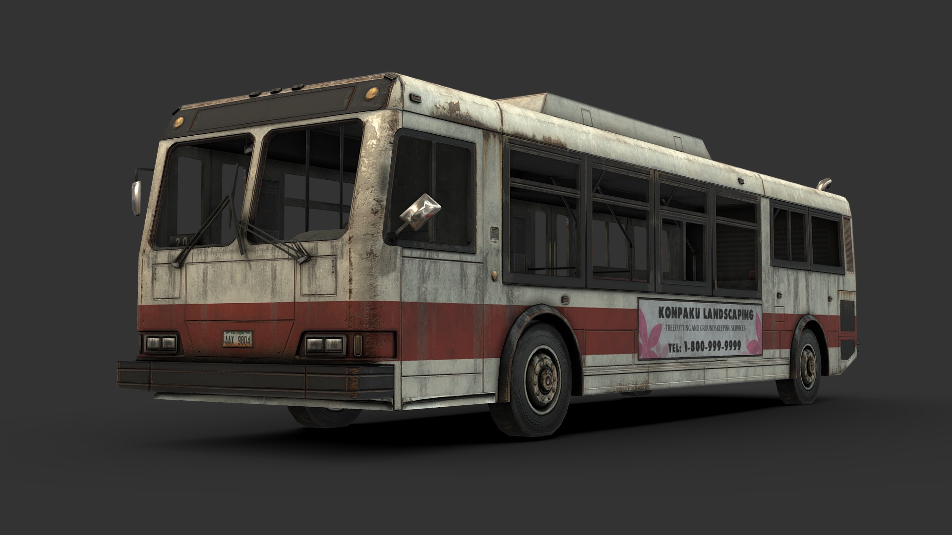 3D model Abandoned Bus - This is a 3D model of the Abandoned Bus. The 3D model is about a bus on a surface.