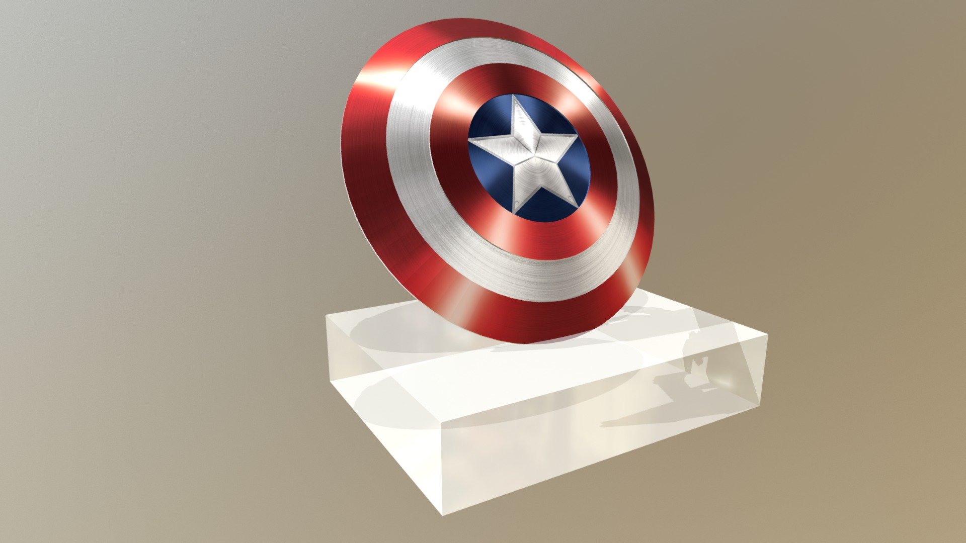 Low Poly Captain America Shield