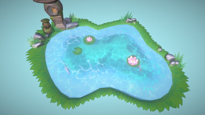Stylized pond 3D Model