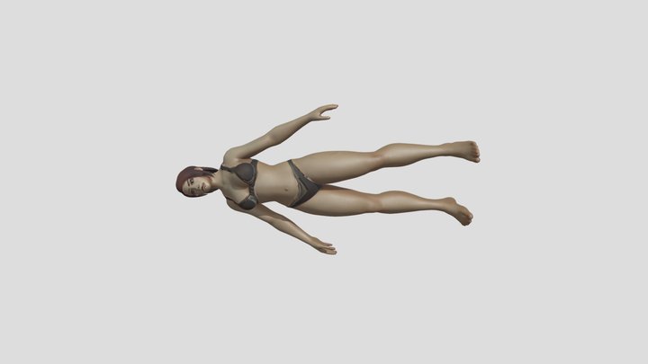 Female Character 3d Model Arms On Side