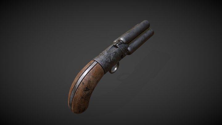QuadBarrel Flintlock 3D Model