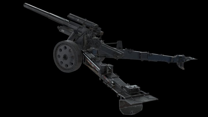 Howitzer sFH18 Artillery 3D Model
