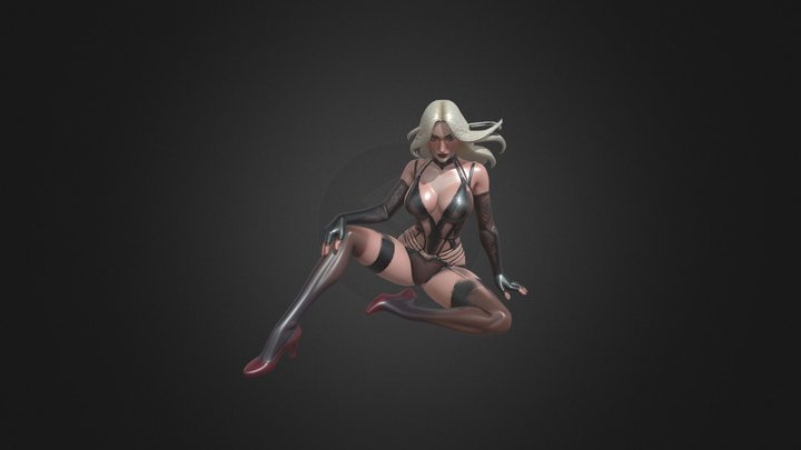 Sitting Girl 3D Model