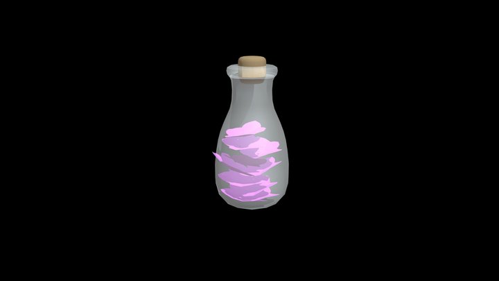 flesje met bloemblaadjes 3D Model