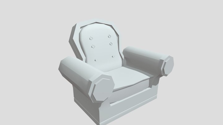 low poly armchair 3D Model