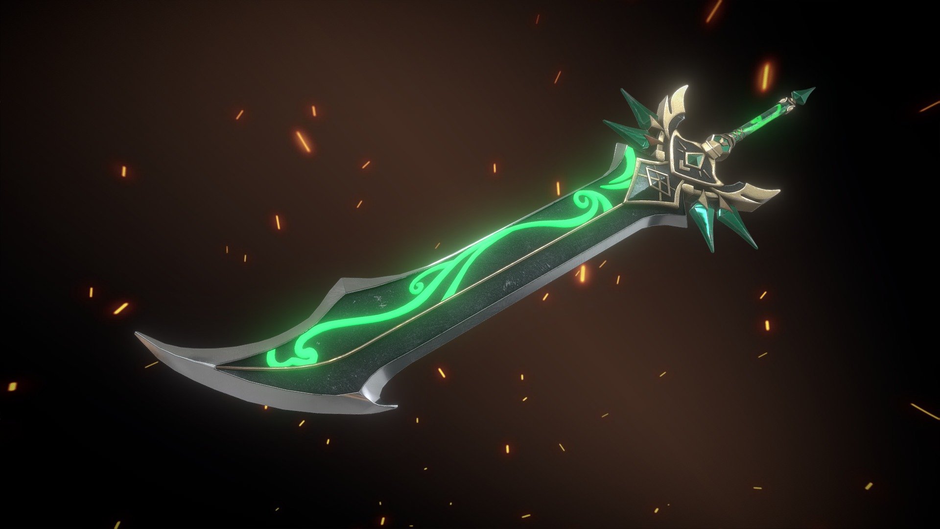 Claymore Primallal Jade Greatsword Free - Download Free 3D model by Art ...