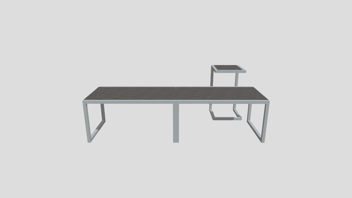 Metal and Wood Display 3D Model