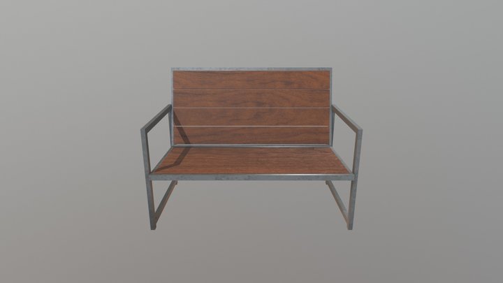 Wooden park chair 3D Model