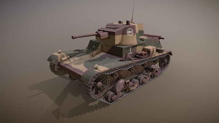 Light tank 7TP 3D Model