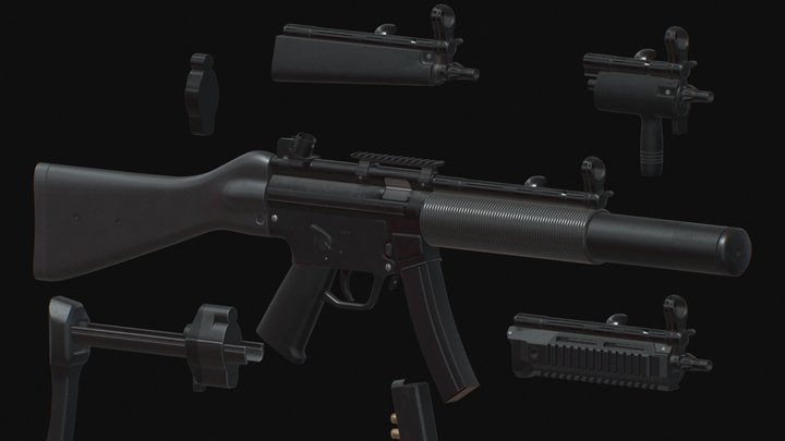Free Modular MP5 Kit 3D Model