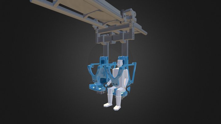 Hanging Roller Coaster 3D Model