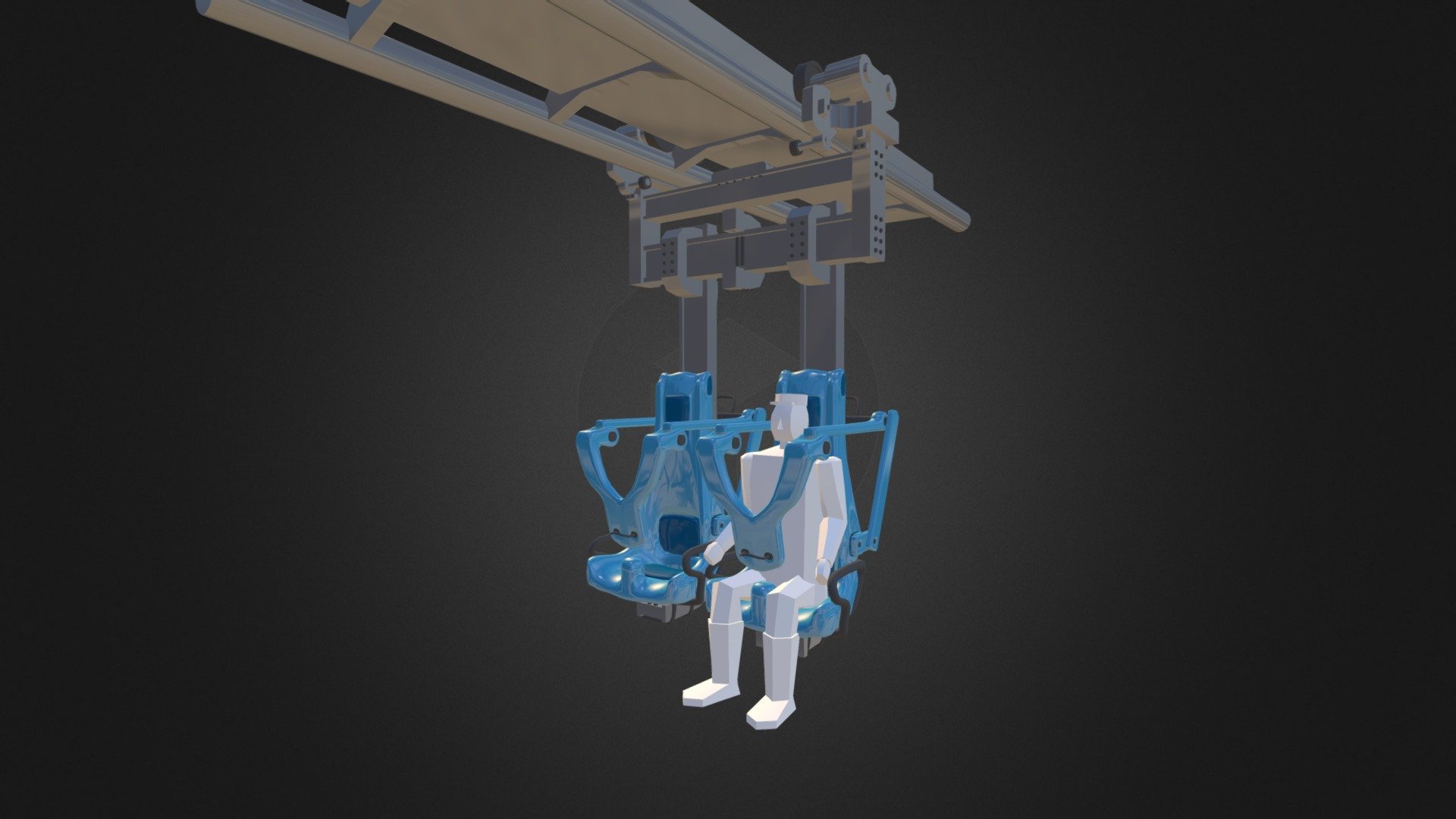 Hanging Roller Coaster 3D model by cerfribar [d382d57] Sketchfab