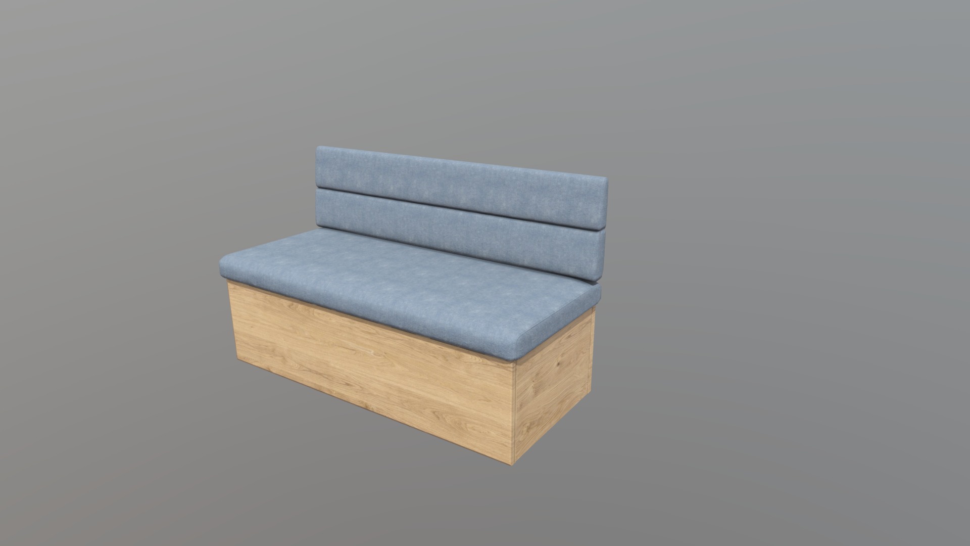 3D model Entry Bench - This is a 3D model of the Entry Bench. The 3D model is about a grey couch on a white background.