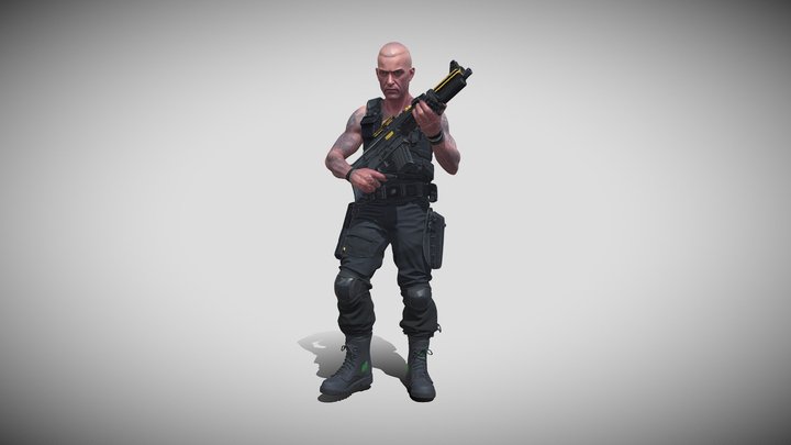cyberpunk gang berserker fighter,