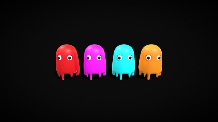 Fantasmas Pac Man 3D Model