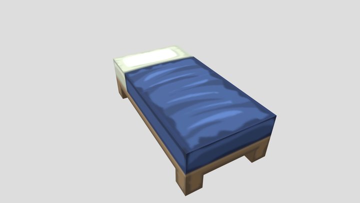 Blockman GO Blue Bed 3D Model
