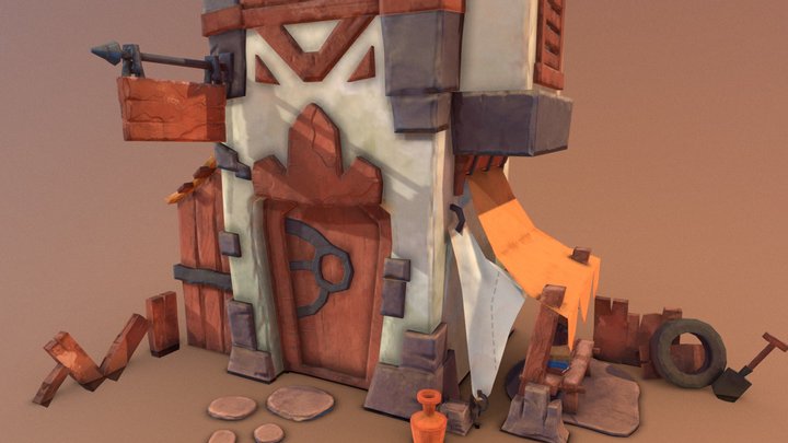 Low Poly - Medieval House 3D Model