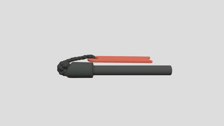 Black+fire+stick+firestarter+3d+model 打火棒 生火 取火 3D Model