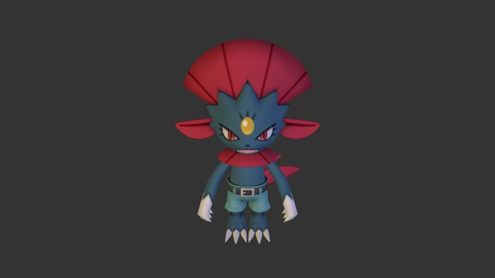 Weavile in Shorts - X/Y 3D Model