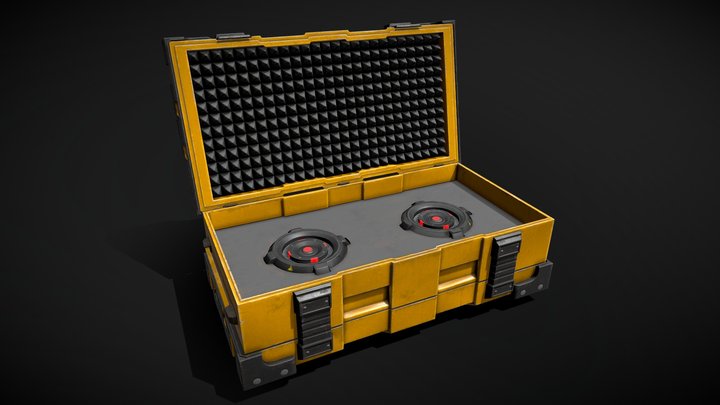 Sci-Fi Box with Mines 3D Model