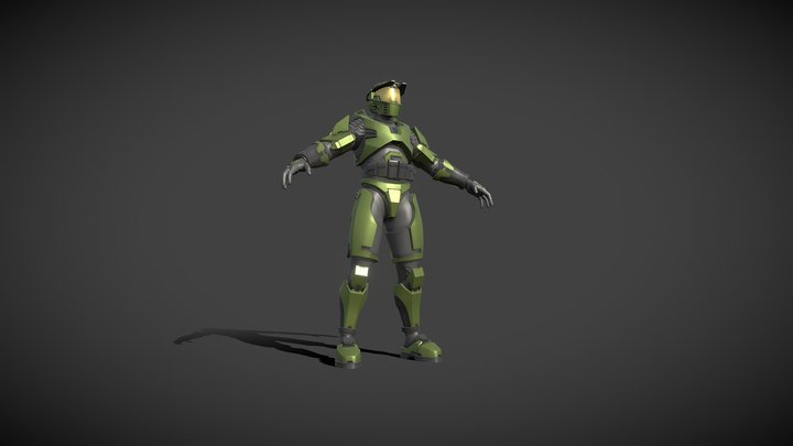 Master Chief Mark V armor 20th Annversary 3D Model