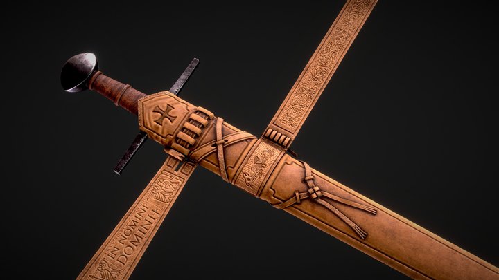 Templar Sword & Scabbard 3D Model