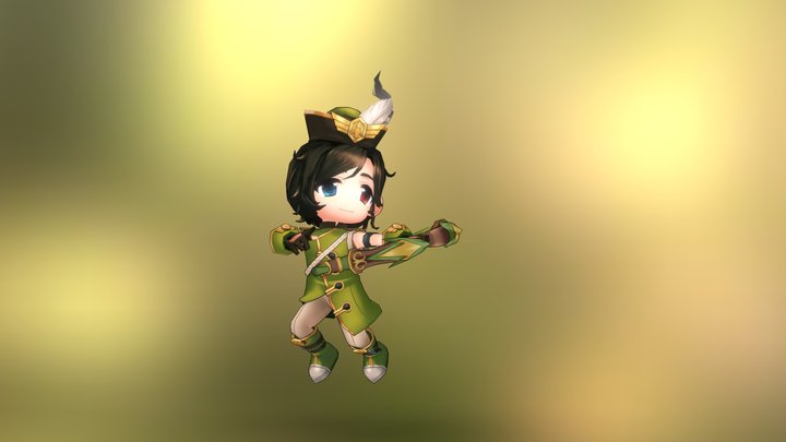 Maple Story - Ranger / Low poly 3D Model