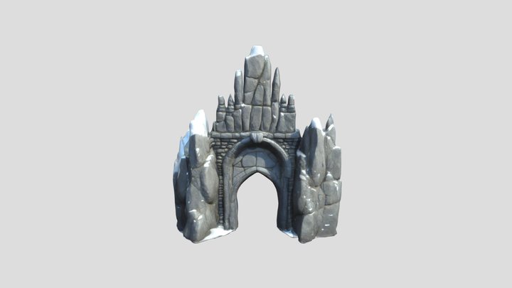 Snow rock Doorframe 3D Model
