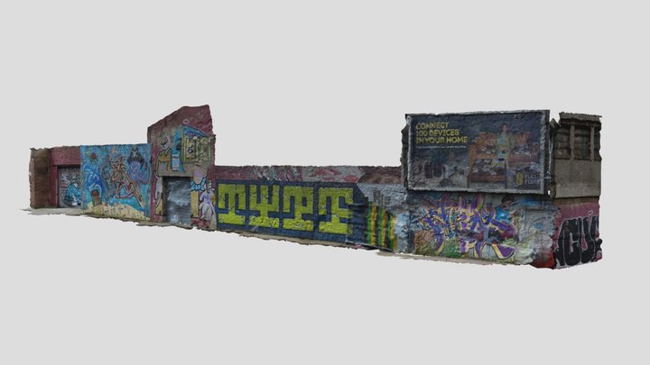 Graffiti Wall 3D Model
