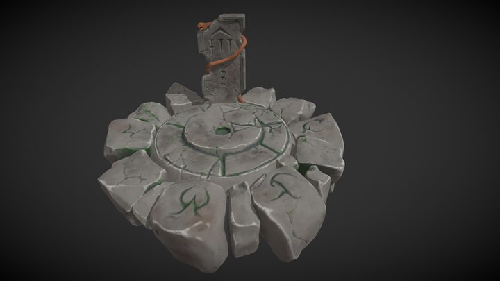 Stylized Ancient Rock platform 3D Model