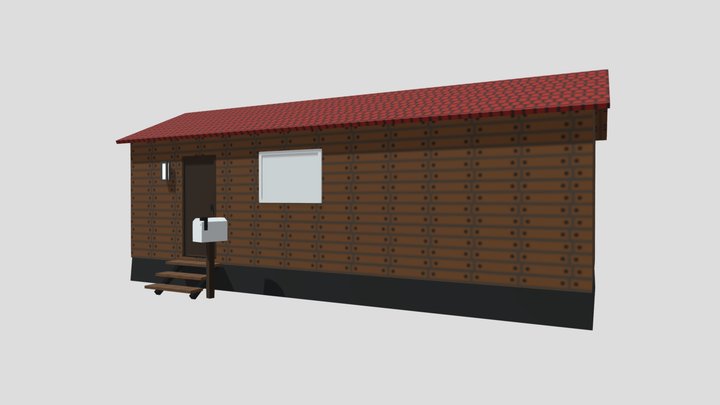 Lowpoly Trailerhome including furniture 3D Model