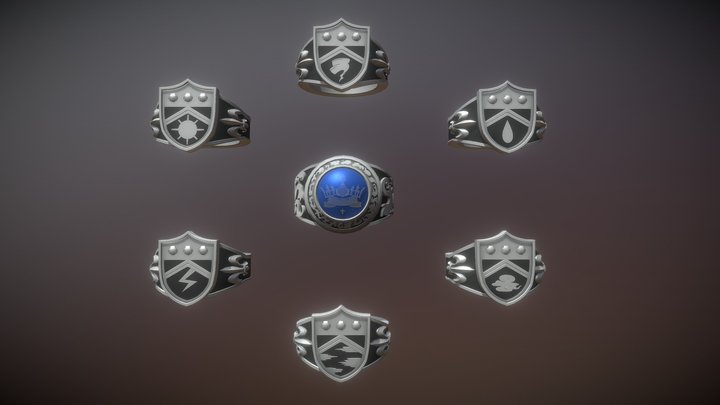 Hitman Reborn - Vongola Rings 3D Model