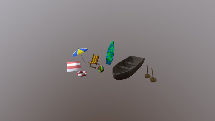 OBJETOS DE PRAIA 3D Model