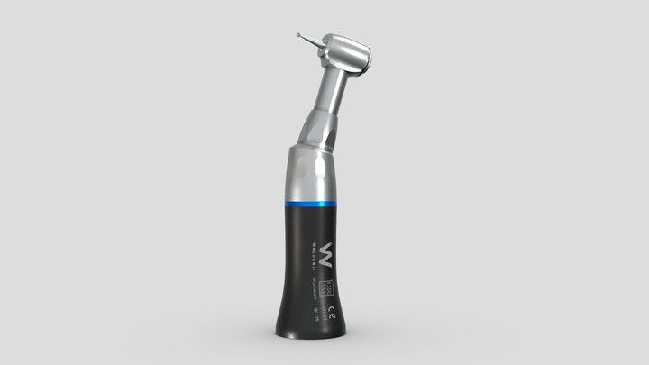 Waldent Push Button Contra Angle Handpiece Black 3D Model
