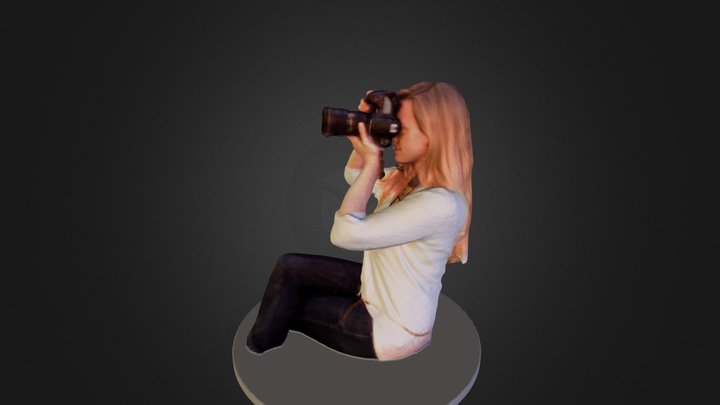 Girl with camera 3D Model