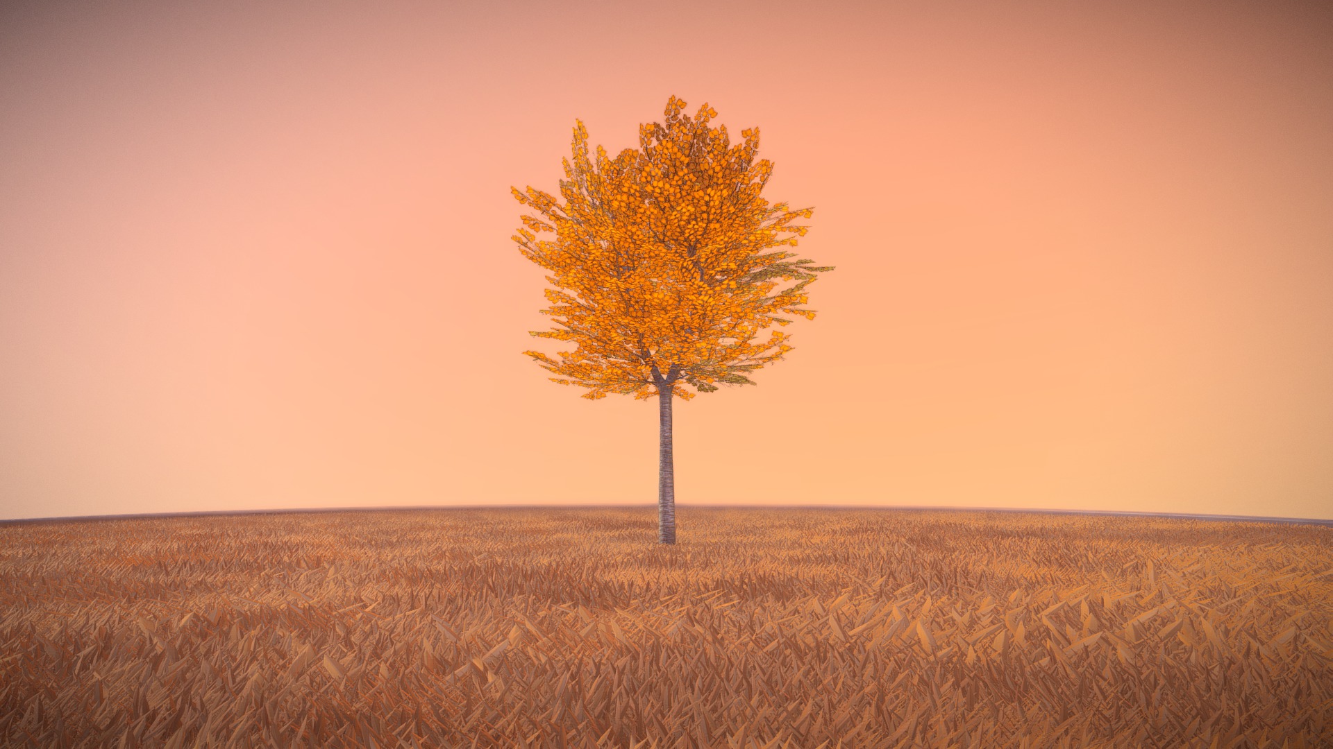 3D model Tilia Tree – 6 Meter – Autumn - This is a 3D model of the Tilia Tree - 6 Meter - Autumn. The 3D model is about a tree in a field.