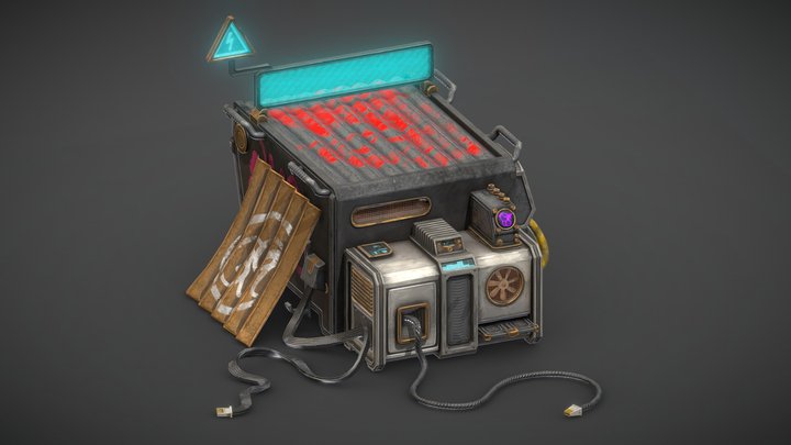 SciFi Stylized Container Power Generator 3D Model