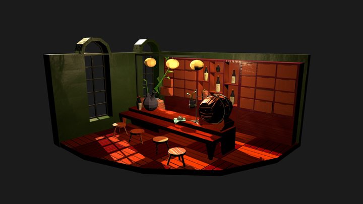 Herbal Tavern Diorama 3D Model