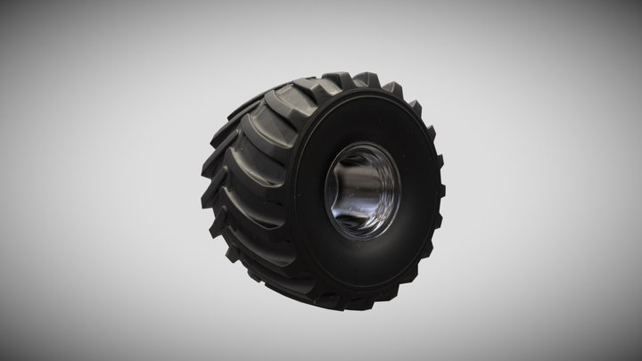 Monster Truck Tires and Rims 3D Model